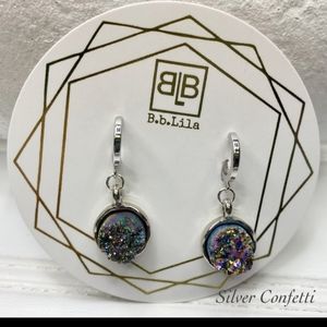 New BB Lila Druzy Huggie Earrings